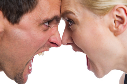 Couple showing marital conflict